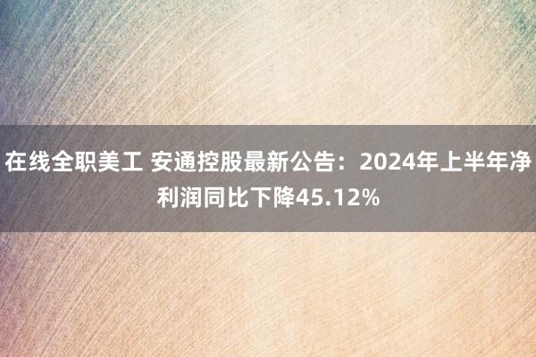 在线全职美工 安通控股最新公告：2024年上半年净利润同比下降45.12%