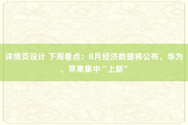 详情页设计 下周看点：8月经济数据将公布，华为、苹果集中“上新”